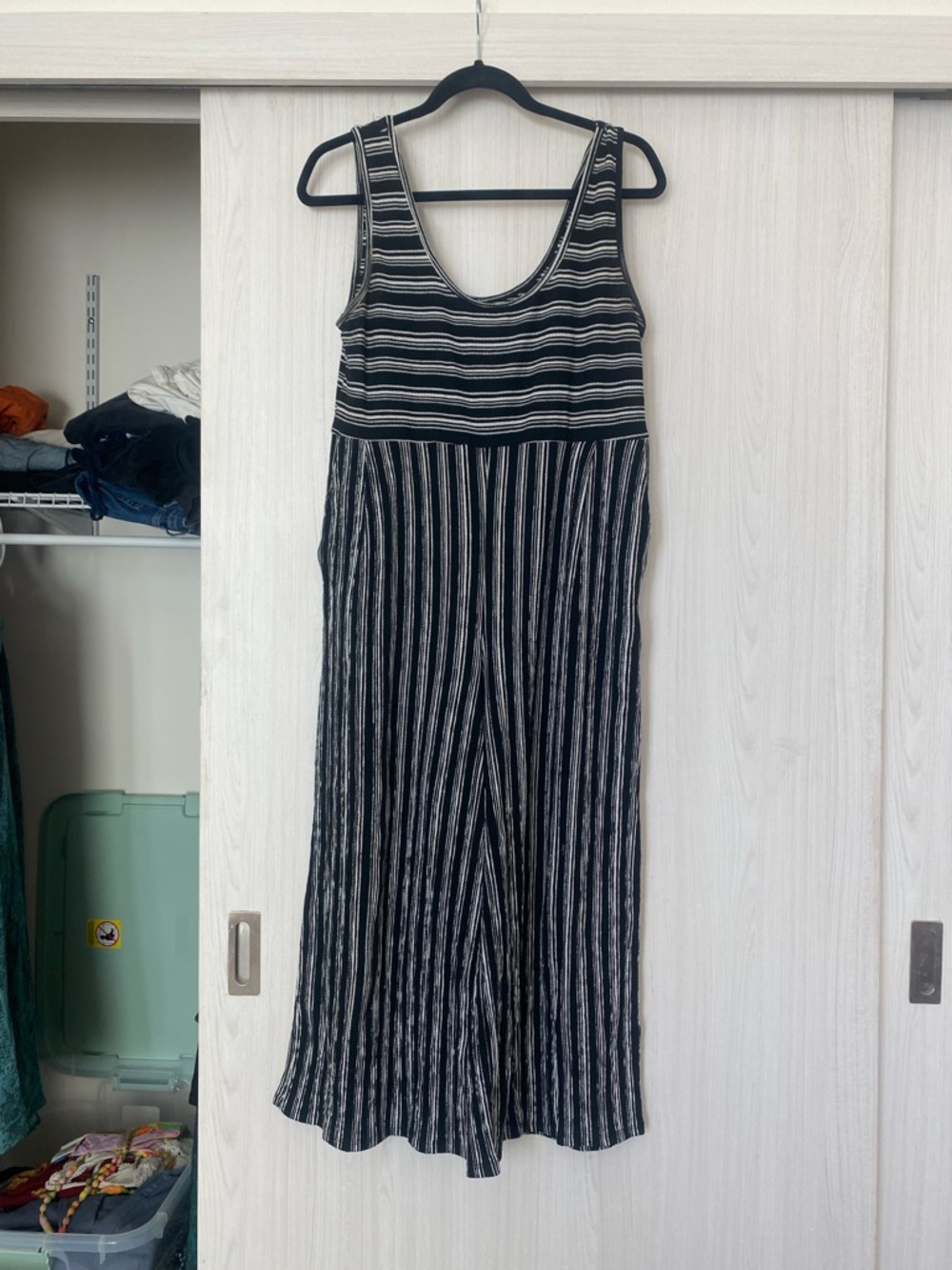 Target Black & White Striped Sleeveless Jumpsuit
